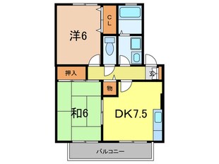 ヴァンテ－ヌ津門　１の物件間取画像